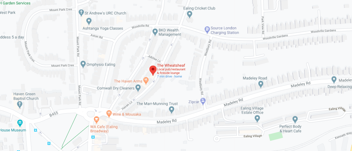 the wheatsheaf ealing map