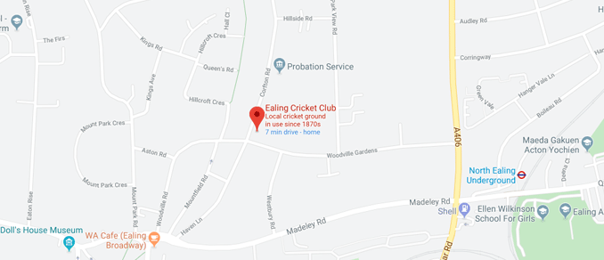 Ealing Cricket Club Map