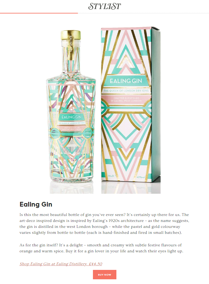 Ealing Gin in the Stylist