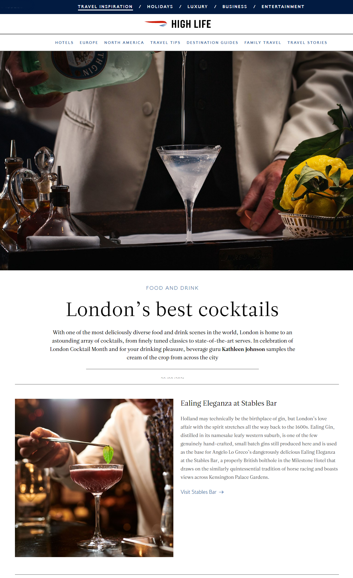 Ealing Eleganza Features in BA High Life Magazine