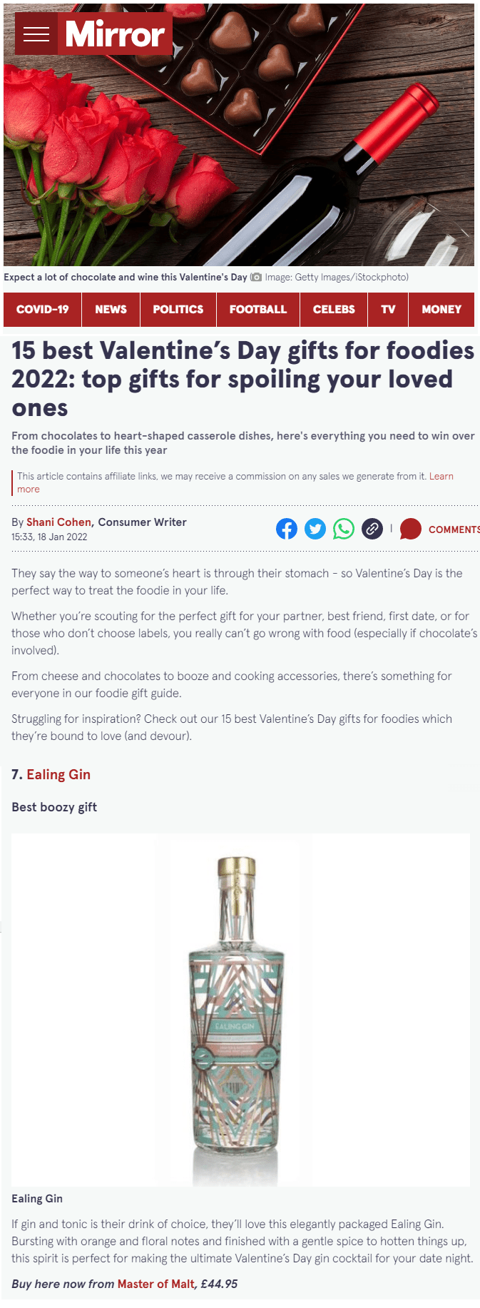 Best Valentines Gift: Ealing Gin